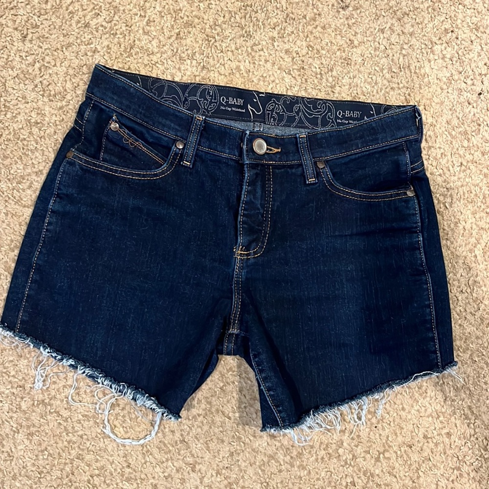 Wrangler Q-Baby distressed cut-off jean shorts